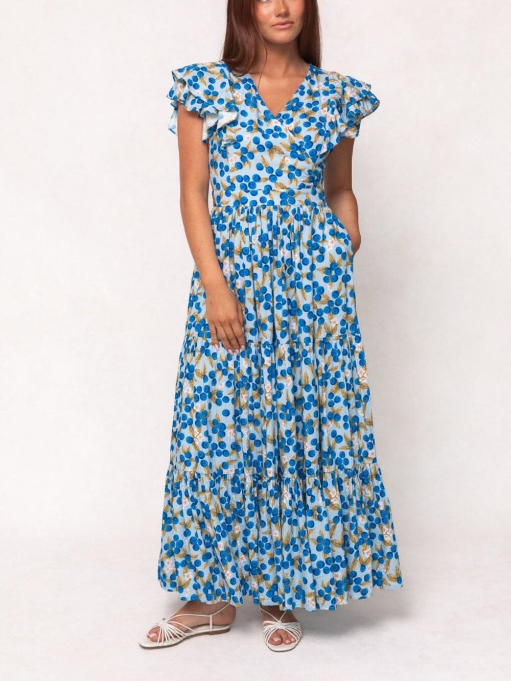 Ivy City Co. Women's Trixie Maxi Dress in Blueberry Print Size 12